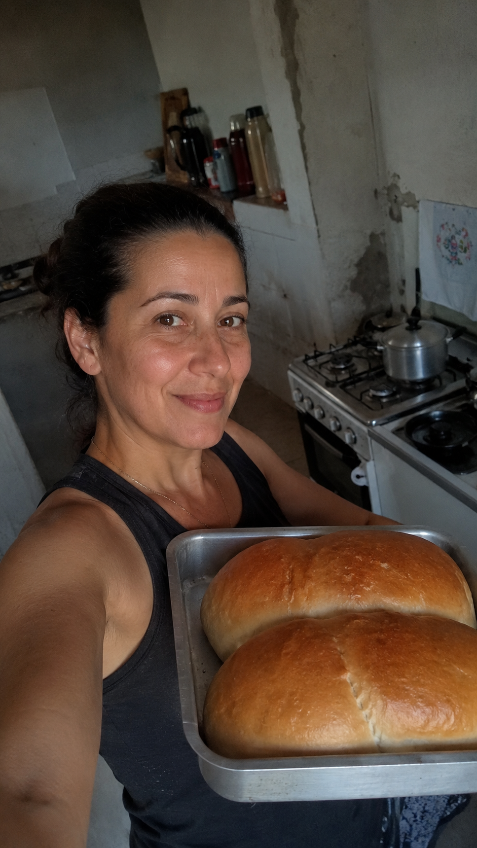 Pão caseiro preparado por uma aluna