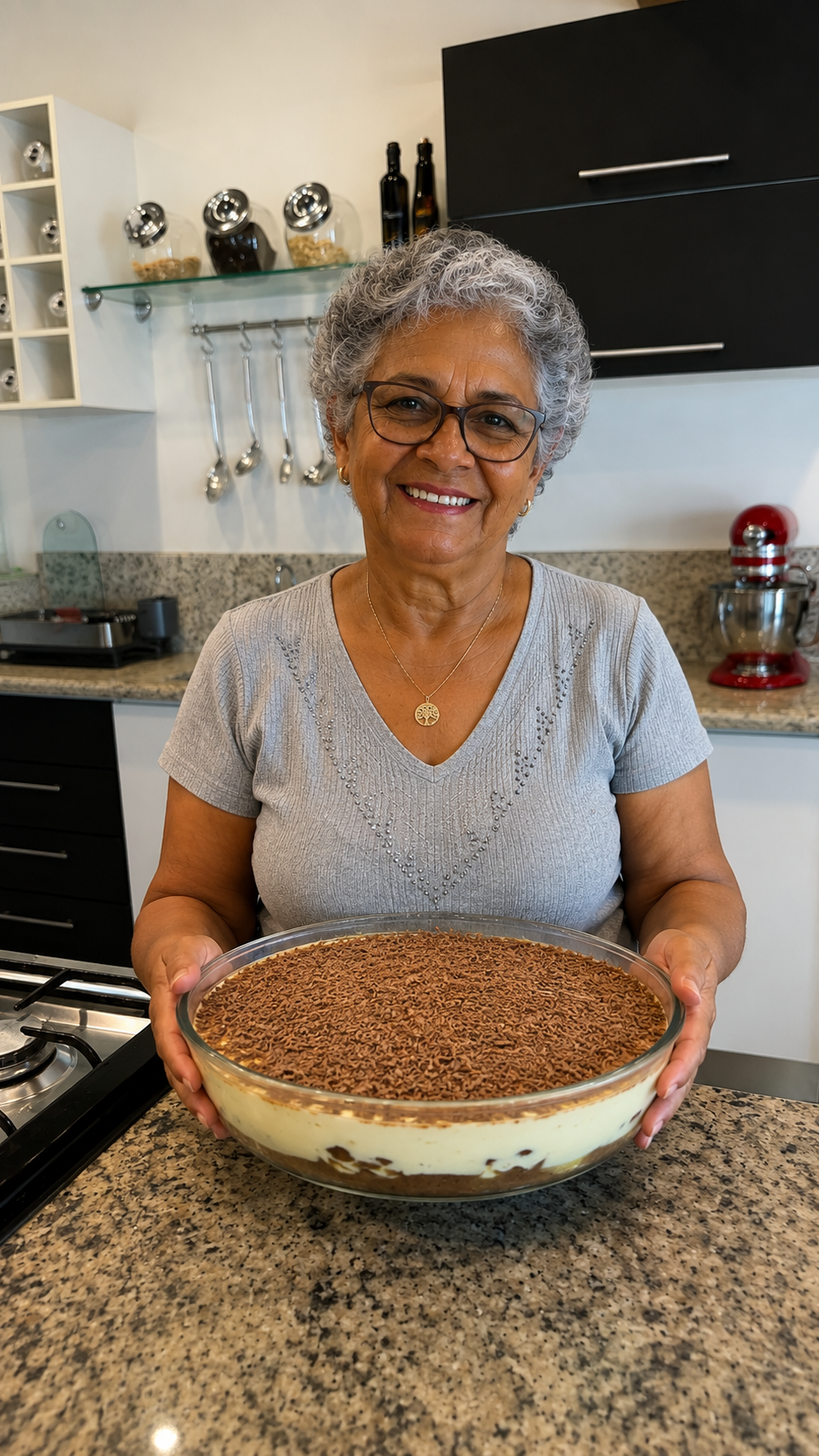 Sobremesa preparada por uma aluna